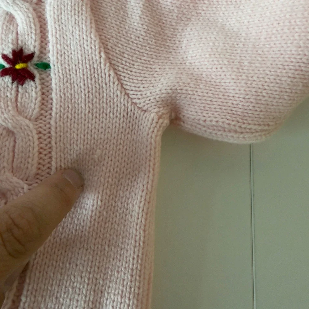 Vintage 60s 70s Merry Mites Young World Baby Girl Knit Sweater Size 18-24 Months